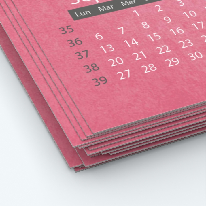 Calendrier photo une page - Papier épais rigide 400 g/m2