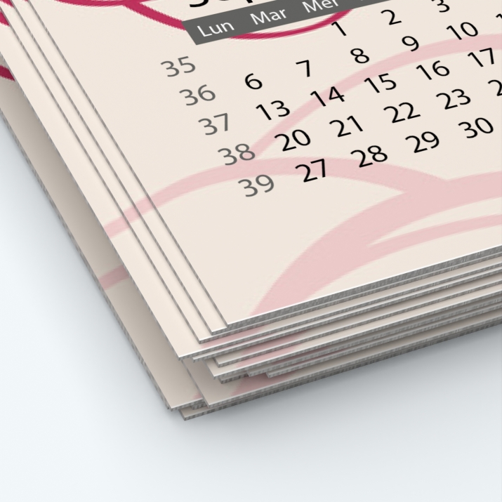Calendrier photo une page XL - Papier épais rigide 400 g/m2