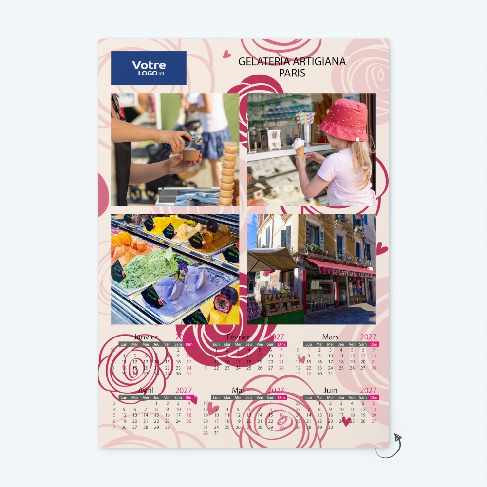 Calendrier photo deux pages XL
