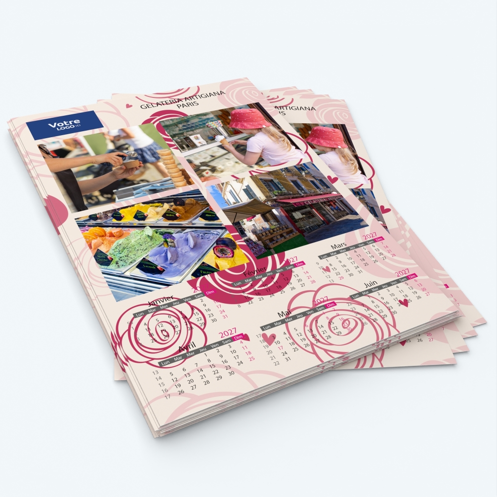 Calendrier photo deux pages XL - Minimum de commande : 25 exemplaires