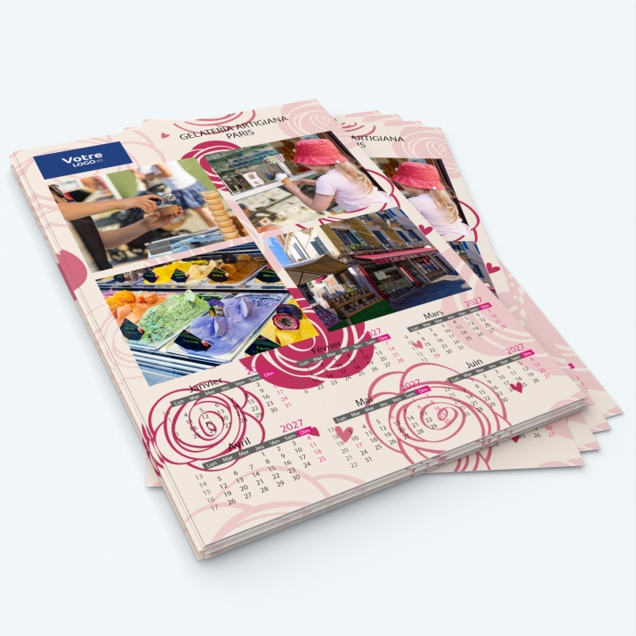 Calendrier photo deux pages XL - Minimum de commande : 25 exemplaires