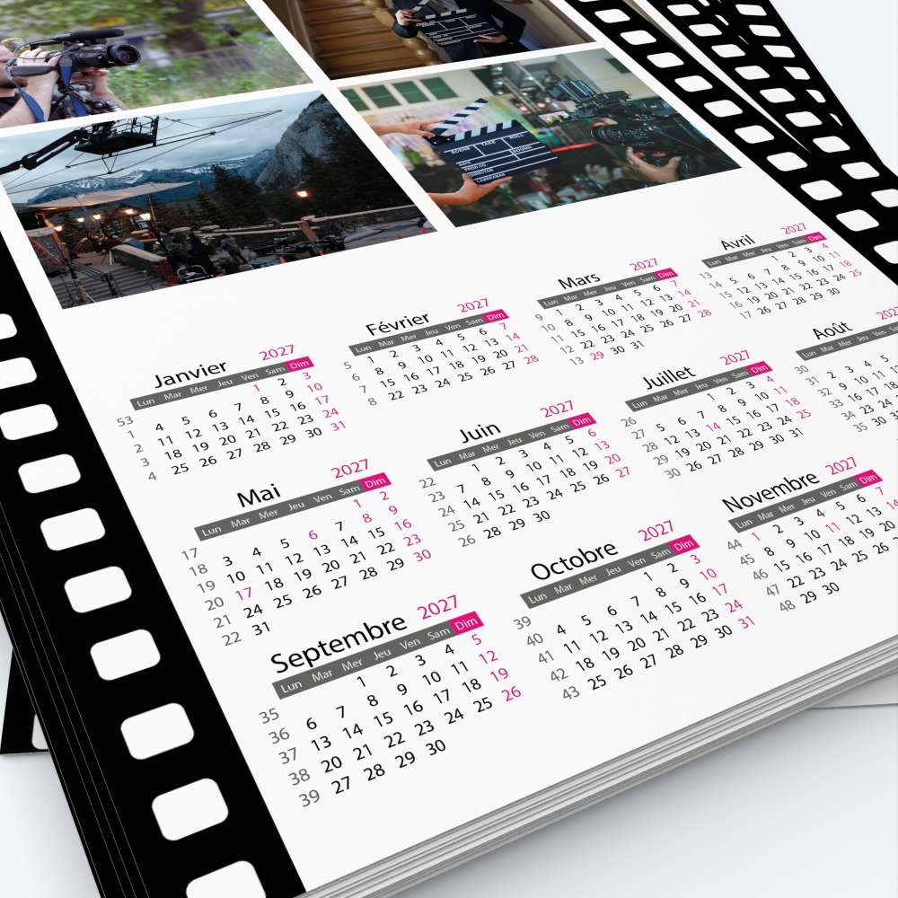 Calendrier photo une page XL - Grille calendaire personnalisable