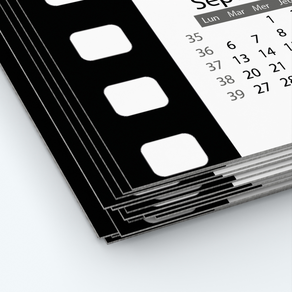 Calendrier photo une page XL - Papier épais rigide 400 g/m2