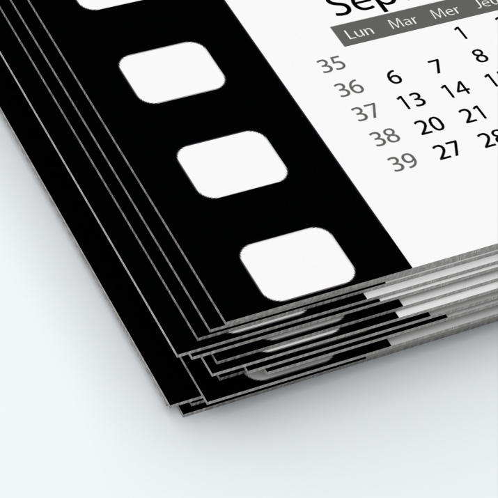 Calendrier photo une page XL - Papier épais rigide 400 g/m2