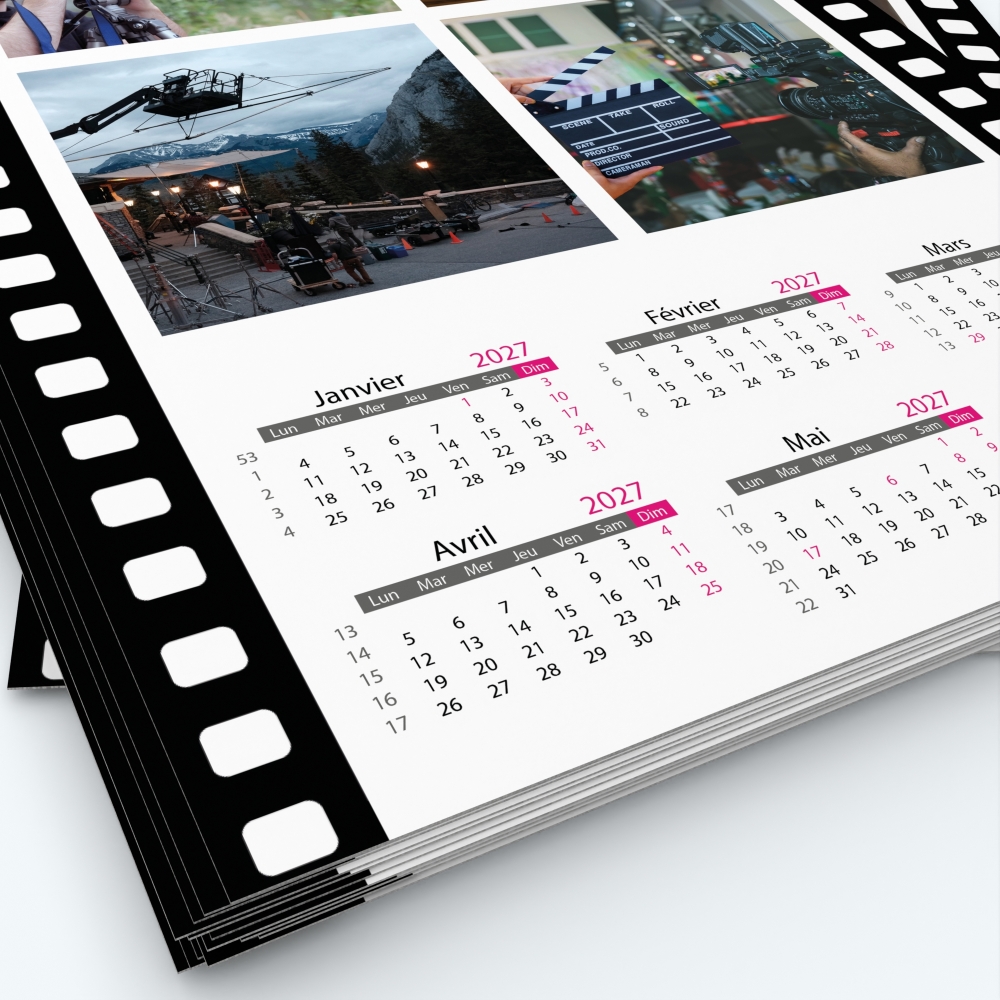 Calendrier photo deux pages XL - Grille calendaire personnalisable