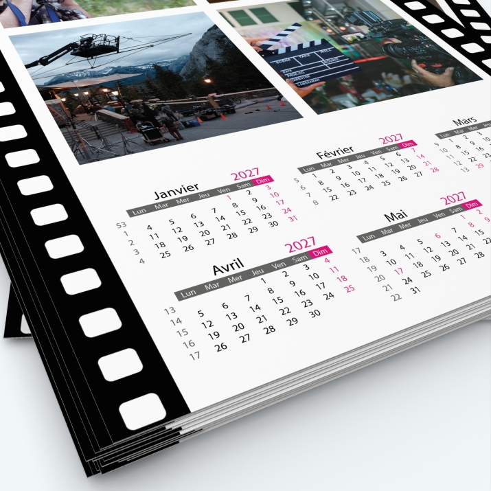 Calendrier photo deux pages XL - Grille calendaire personnalisable