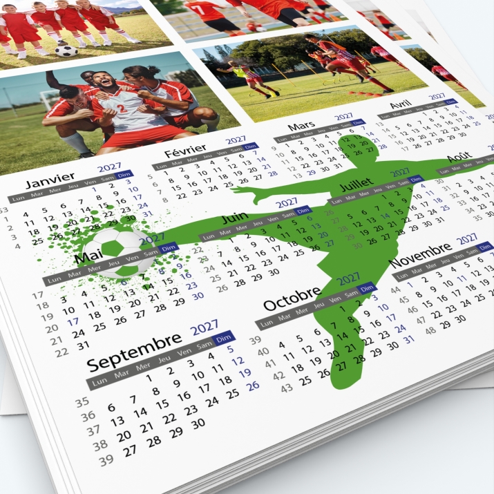 Calendrier photo une page - Grille calendaire personnalisable