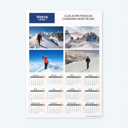 Calendrier photo une page XL