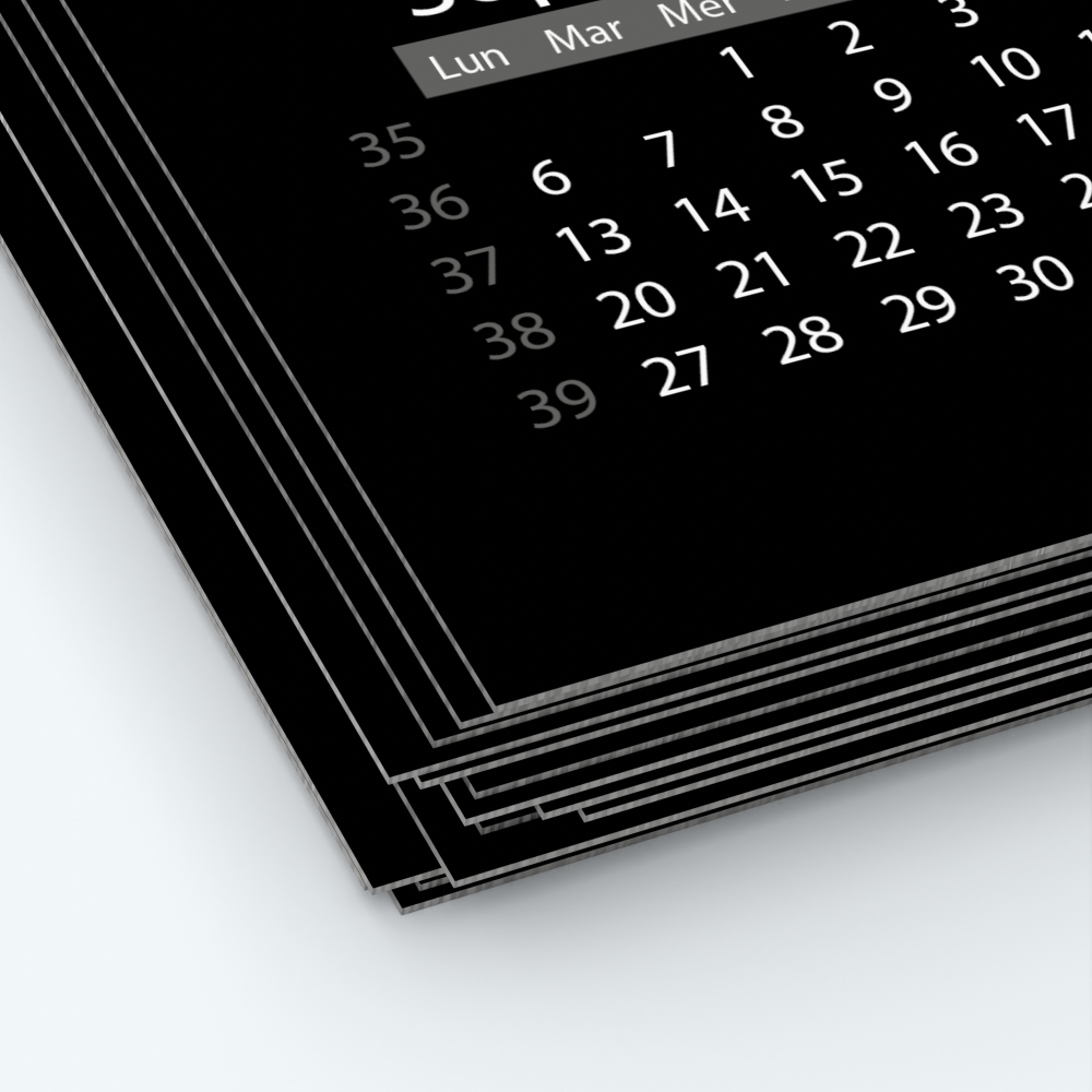 Calendrier photo une page XL - Papier épais rigide 400 g/m2
