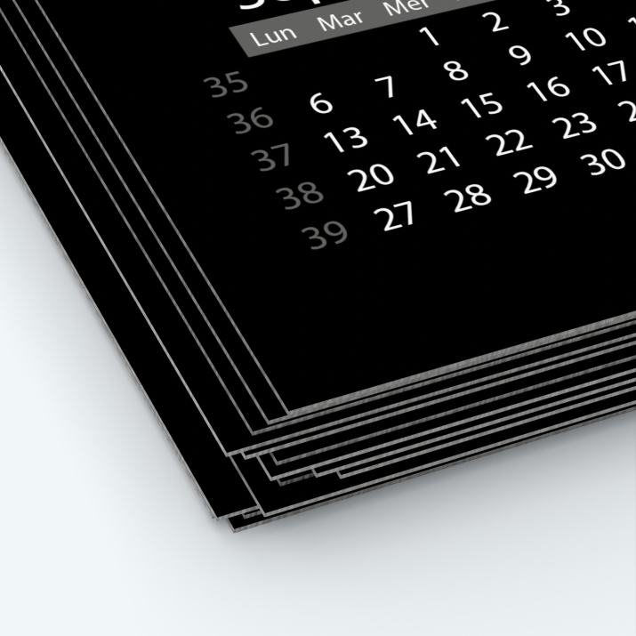 Calendrier photo une page XL - Papier épais rigide 400 g/m2