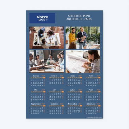 Calendrier photo une page XL