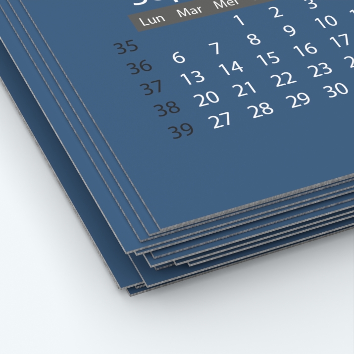 Calendrier photo une page XL - Papier épais rigide 400 g/m2