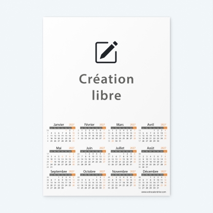 Calendrier photo une page
