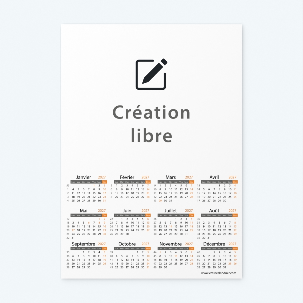 Calendrier photo une page