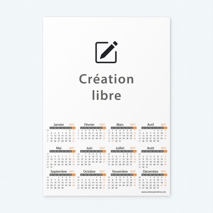 Calendrier photo une page