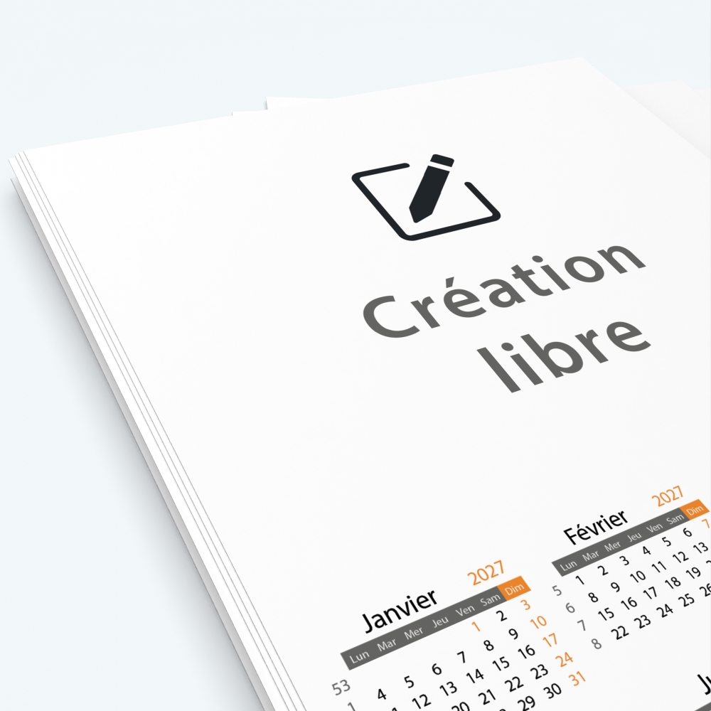 Calendrier photo une page - Nombre de photos, logos et texte illimité
