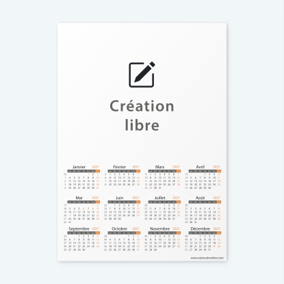 Calendrier photo une page XL