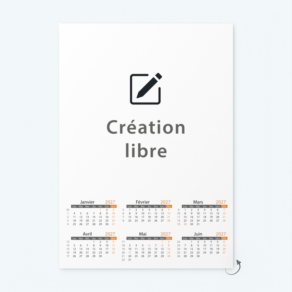 Calendrier photo deux pages XL