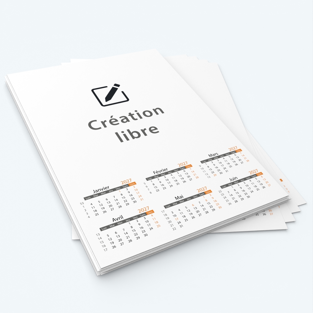 Calendrier photo deux pages XL - Minimum de commande : 25 exemplaires