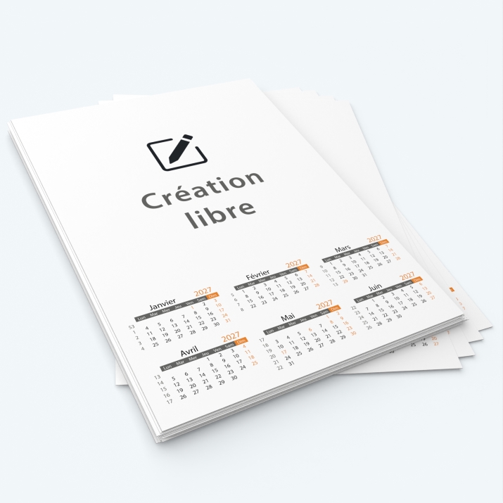 Calendrier photo deux pages XL - Minimum de commande : 25 exemplaires