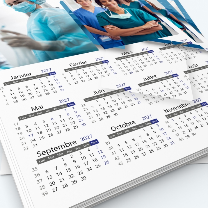 Calendrier photo une page - Grille calendaire personnalisable