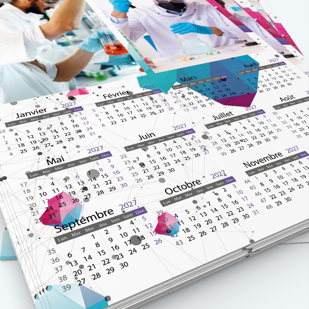 Calendrier photo une page - Grille calendaire personnalisable