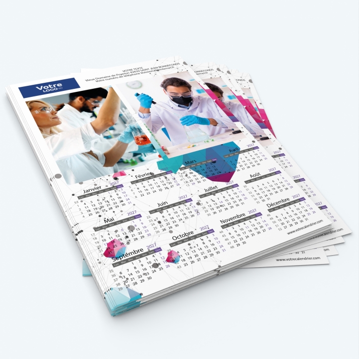 Calendrier photo une page - Minimum de commande : 25 exemplaires