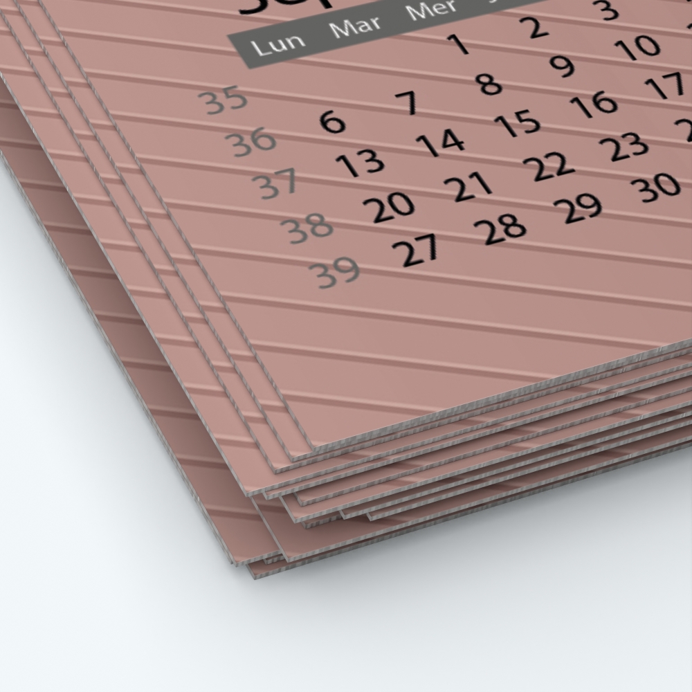 Calendrier photo une page - Papier épais rigide 400 g/m2