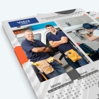 Calendrier photo une page - Nombre de photos, logos et texte illimité