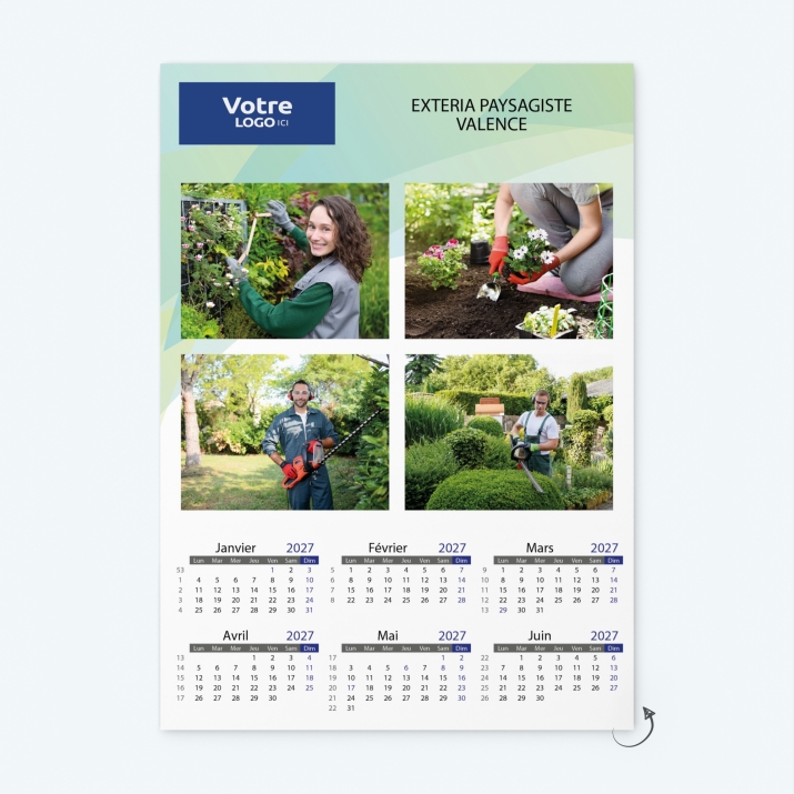 Calendrier photo deux pages