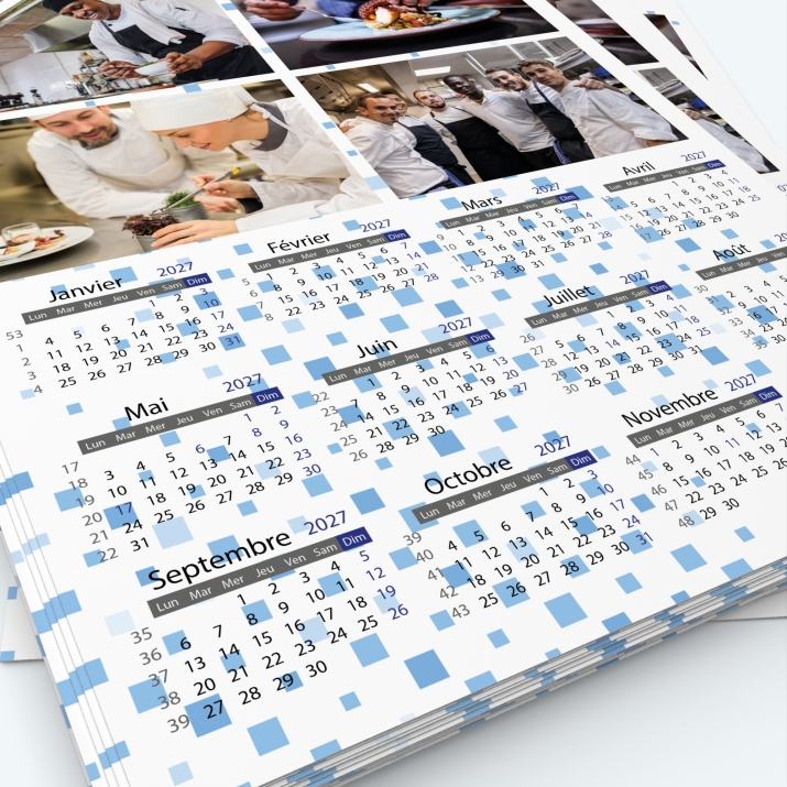 Calendrier photo une page XL - Grille calendaire personnalisable