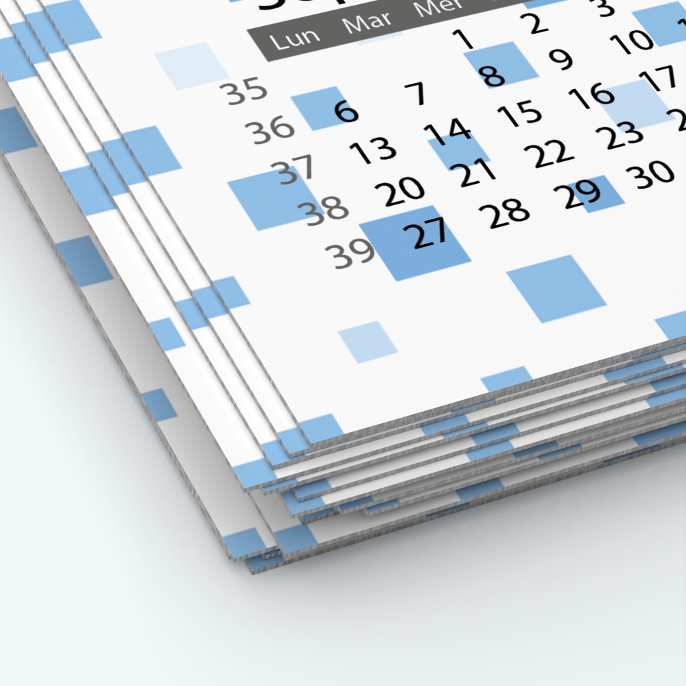 Calendrier photo une page XL - Papier épais rigide 400 g/m2