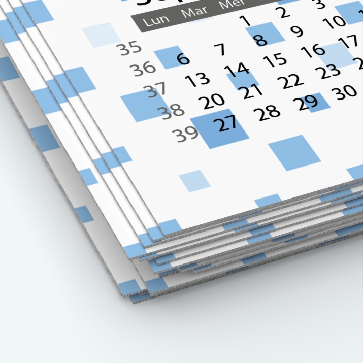 Calendrier photo une page XL - Papier épais rigide 400 g/m2