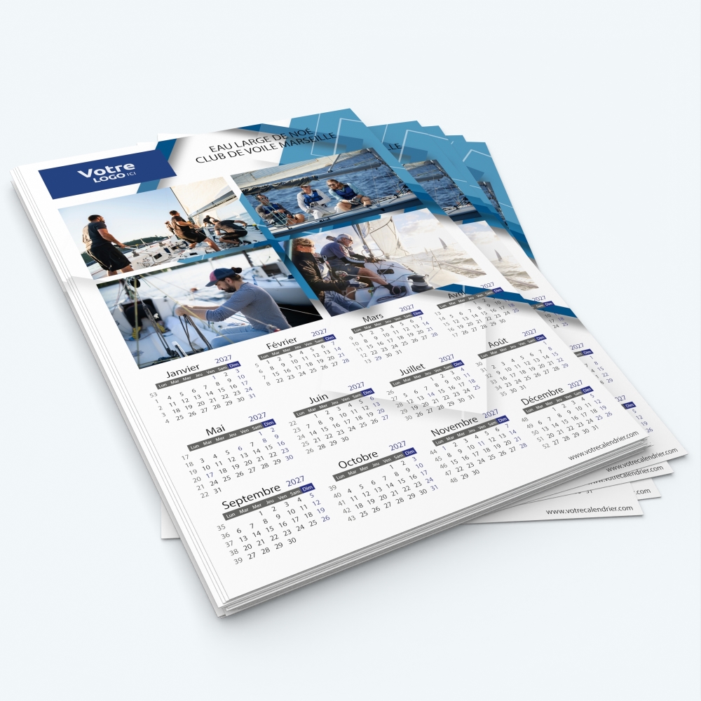 Calendrier photo une page XL - Minimum de commande : 25 exemplaires