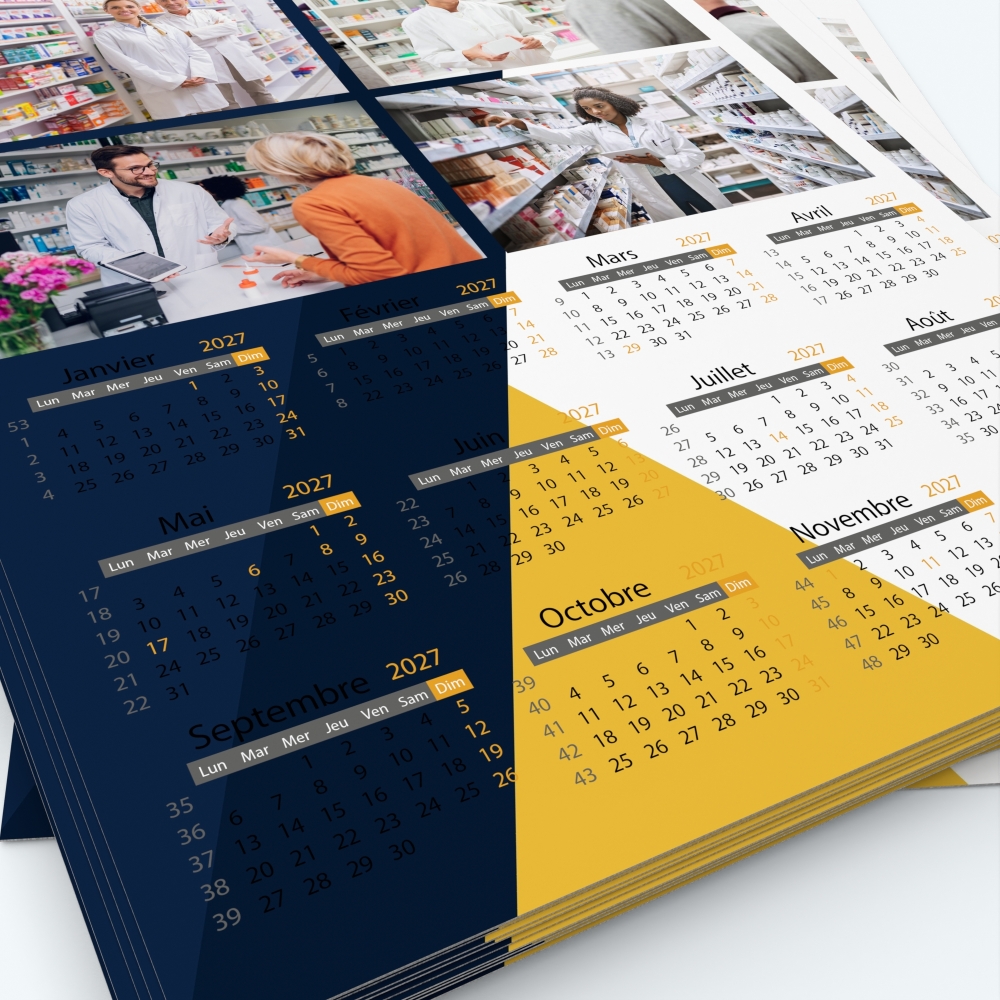 Calendrier photo une page XL - Grille calendaire personnalisable