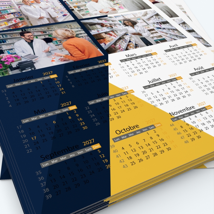 Calendrier photo une page XL - Grille calendaire personnalisable