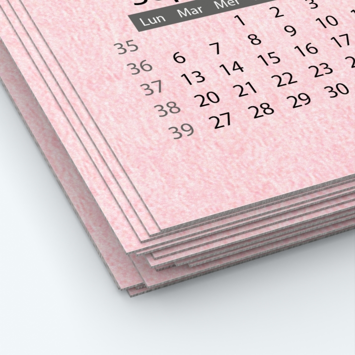 Calendrier photo une page XL - Papier épais rigide 400 g/m2
