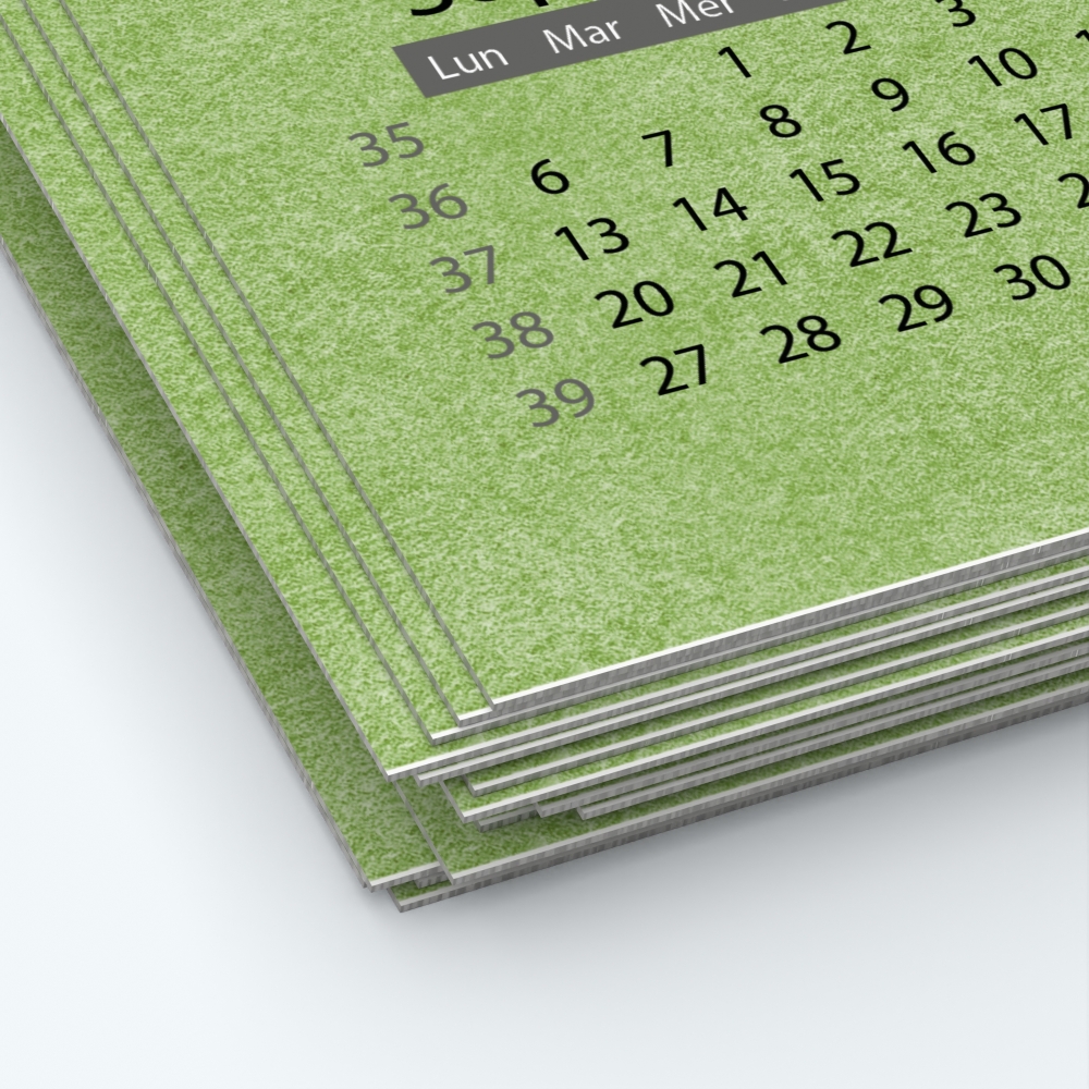 Calendrier photo une page XL - Papier épais rigide 400 g/m2