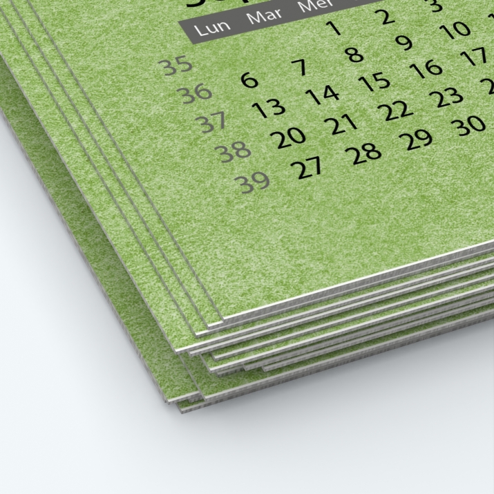 Calendrier photo une page XL - Papier épais rigide 400 g/m2