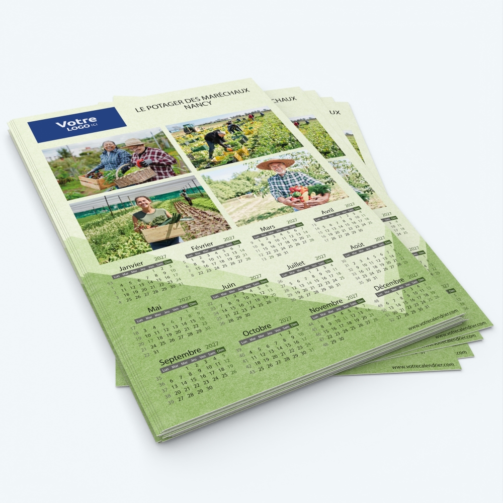 Calendrier photo une page XL - Minimum de commande : 25 exemplaires