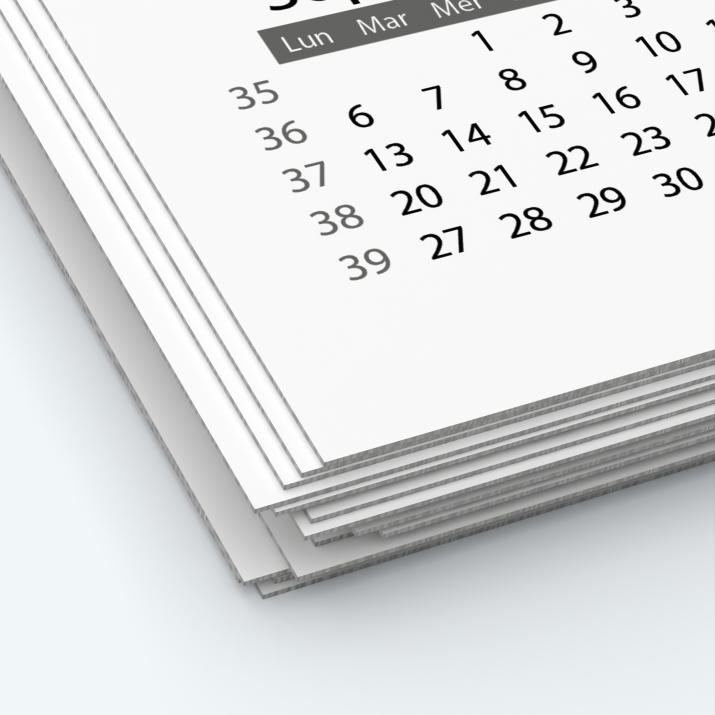 Calendrier photo une page XL - Papier épais rigide 400 g/m2
