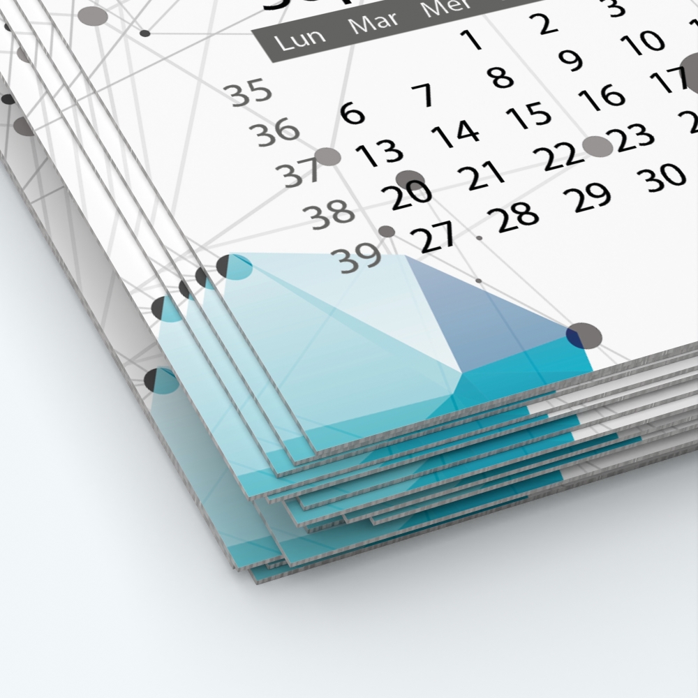 Calendrier photo une page XL - Papier épais rigide 400 g/m2