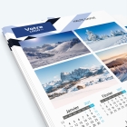 Calendrier photo une page XL - Nombre de photos, logos et texte illimité