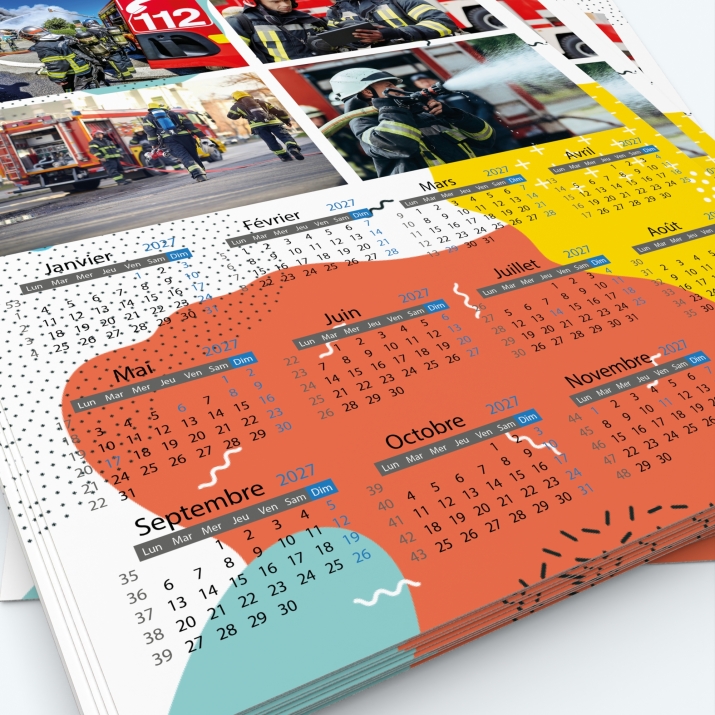 Calendrier photo une page XL - Grille calendaire personnalisable