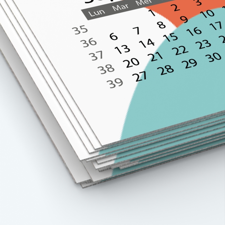 Calendrier photo une page XL - Papier épais rigide 400 g/m2