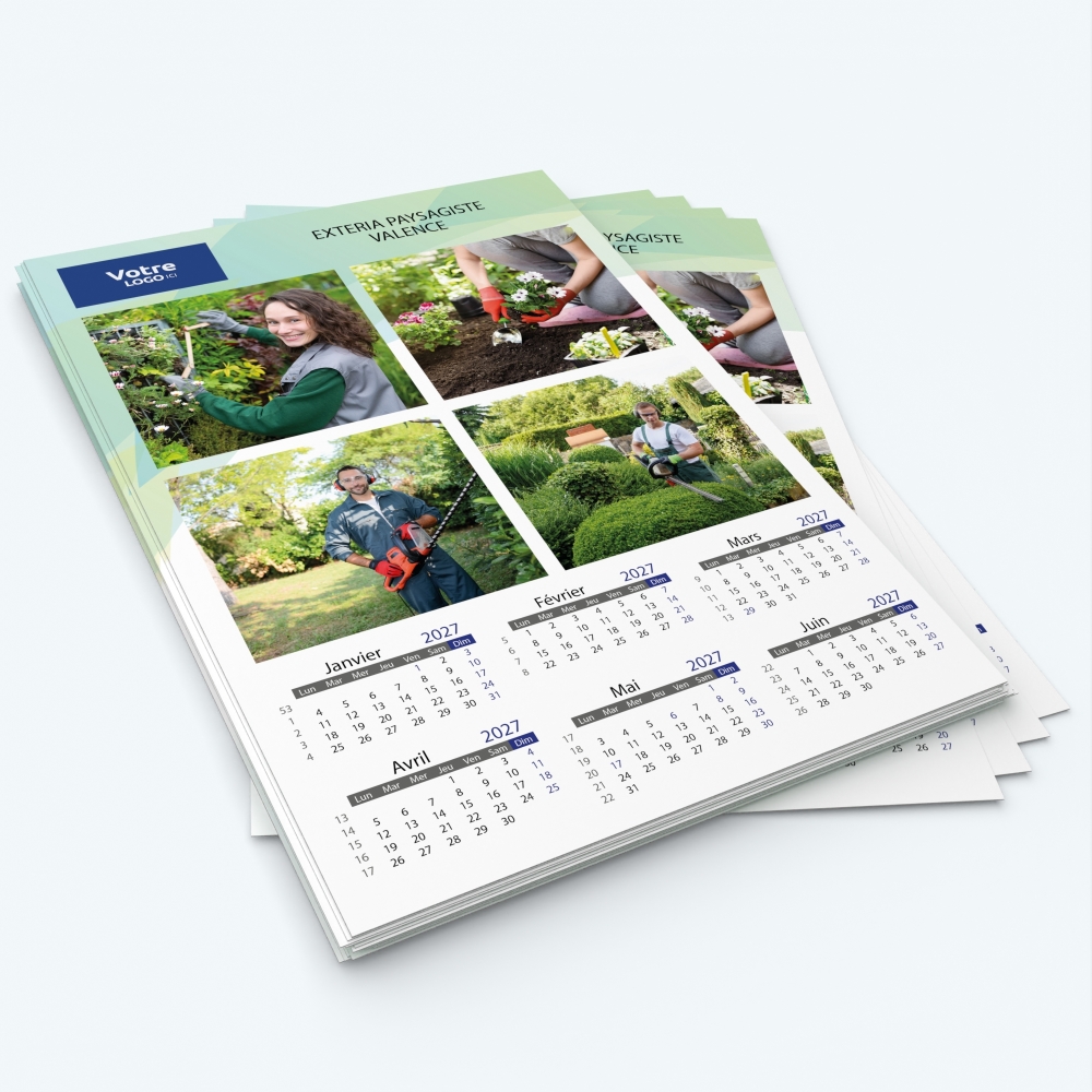 Calendrier photo deux pages XL - Minimum de commande : 25 exemplaires