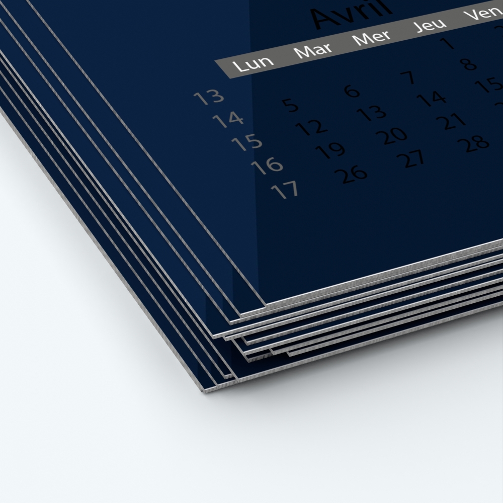 Calendrier photo deux pages XL - Papier épais rigide 400 g/m2