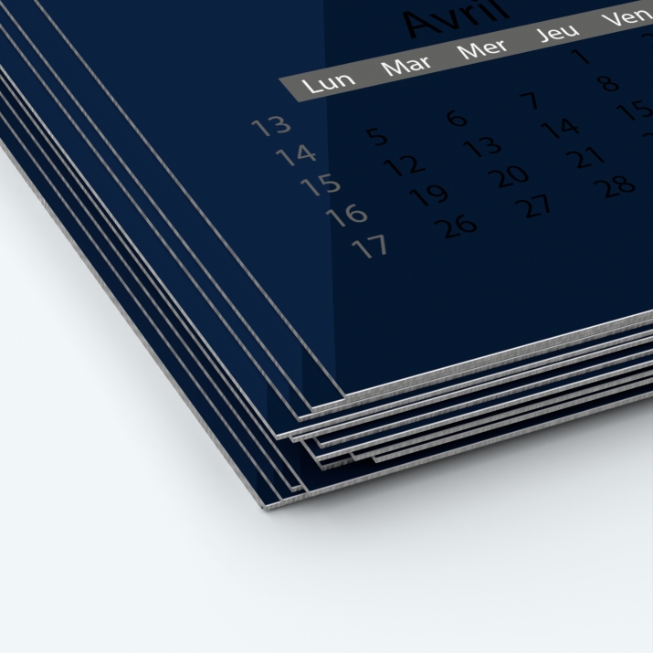 Calendrier photo deux pages XL - Papier épais rigide 400 g/m2