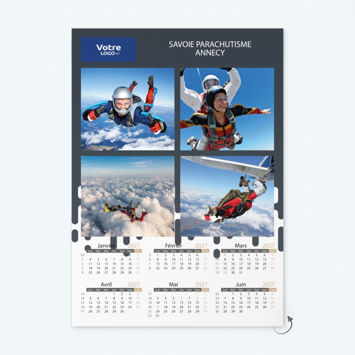 Calendrier photo deux pages XL