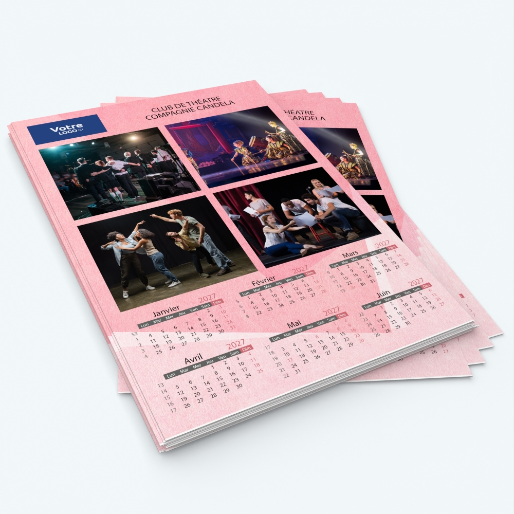 Calendrier photo deux pages XL - Minimum de commande : 25 exemplaires